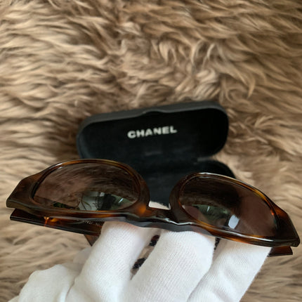 Chanel 2000s CC tortoiseshell sunglasses
