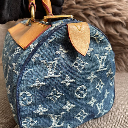 Preloved Authentic Louis Vuitton Neo Speedy Monogram Denim Handbag