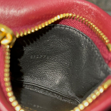 Preloved Authentic Saint Laurent Monogram Zipped Card Case — Burgundy