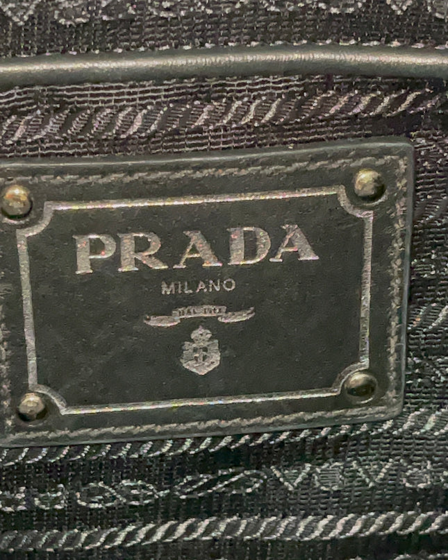 Preloved Authentic Prada Tessuto Nylon Tote Bag Black with Crossbody Strap