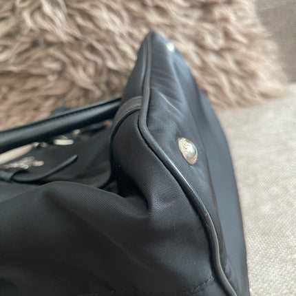 Preloved Authentic Prada Tessuto Nylon Tote Bag Black with Crossbody Strap