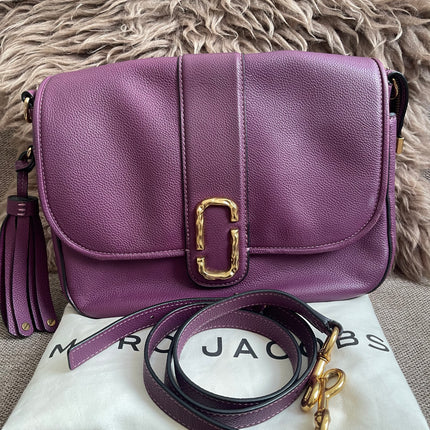 Preloved Authentic Marc Jacobs Interlock Saddle Bag in Plum