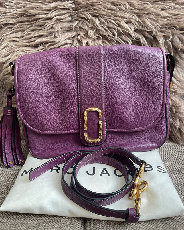 Preloved Authentic Marc Jacobs Interlock Saddle Bag in Plum