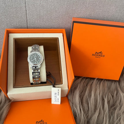 PRELOVED AUTHENTIC HERMES STAINLESS STEEL CLIPPER WATCH 24MM/16.5CM
