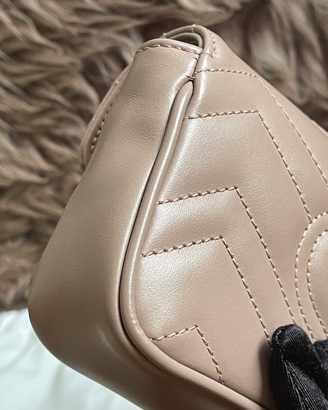 Preloved Authentic Gucci Mini GG Marmont Shoulder Bag in Matelassé Chevron Leather — Brand New