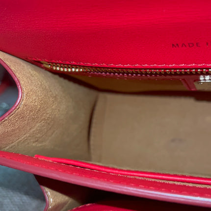 Preloved Authentic MCM Patricia Top Handle Bag – Fiesta Red with Cognac Visetos Panel
