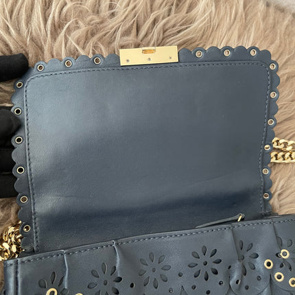 Preloved Authentic Michael Kors Black Leather Small Sloan Studded Chain Shoulder Bag