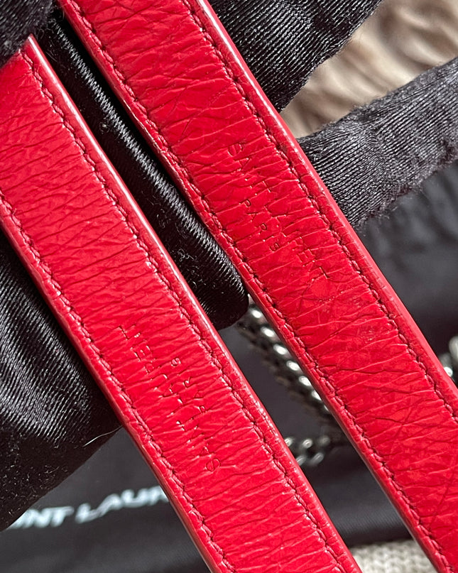 Preloved Authentic Saint Laurent Niki Baby Shoulder Bag — Red