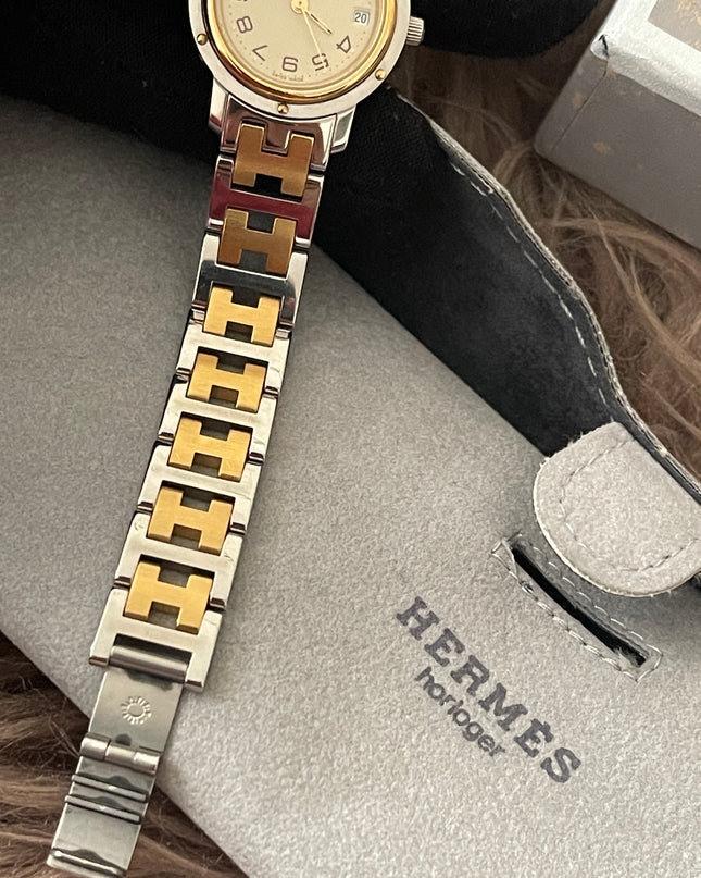 Preloved Authentic Hermès Clipper Watch (2-Tone)