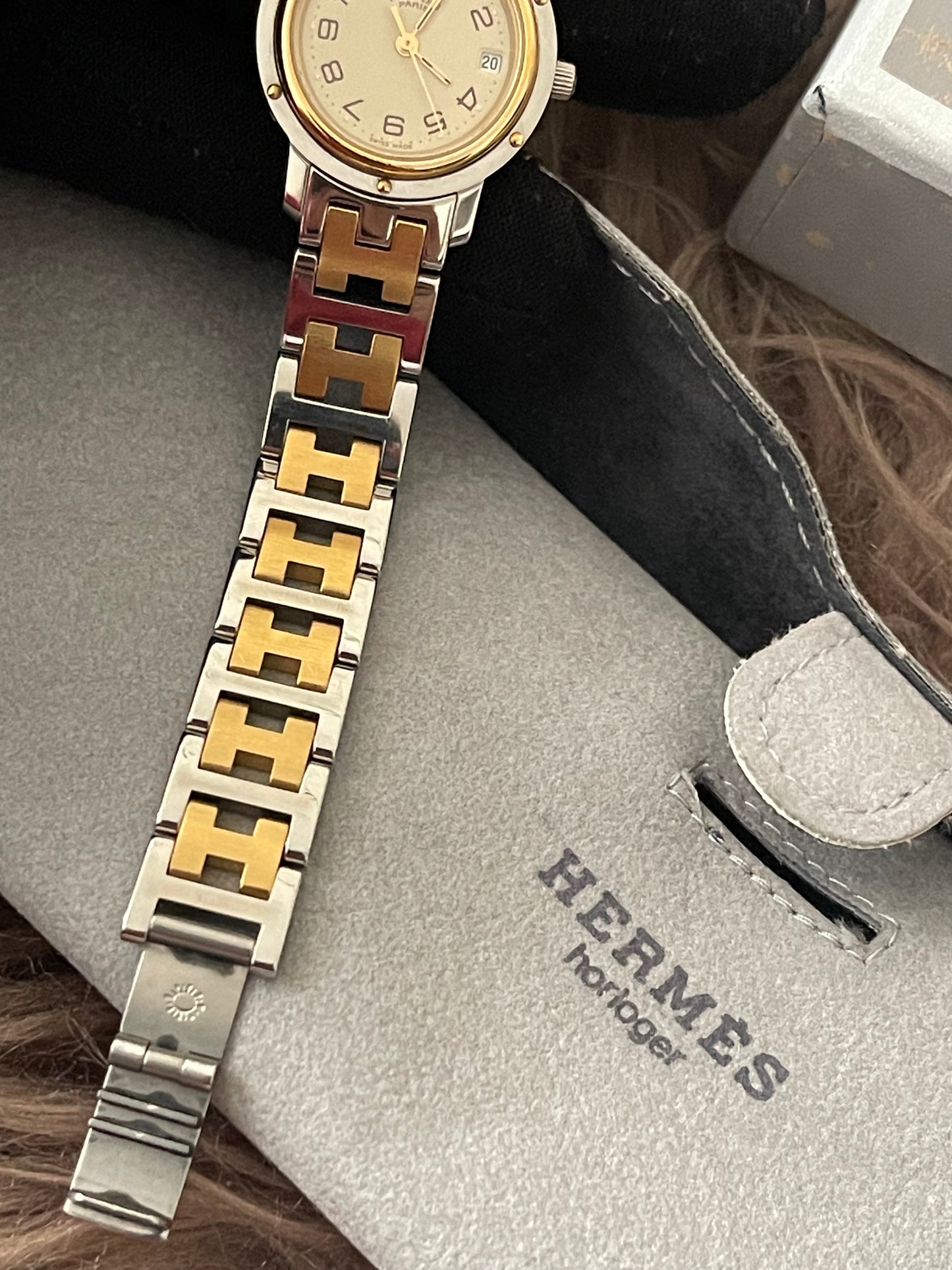 Preloved Authentic Hermès Clipper Watch (2-Tone)