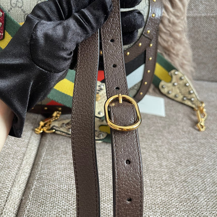 Preloved Authentic Gucci GG Supreme Canvas Leather and Python Medium Bamboo 1947 Top Handle Bag