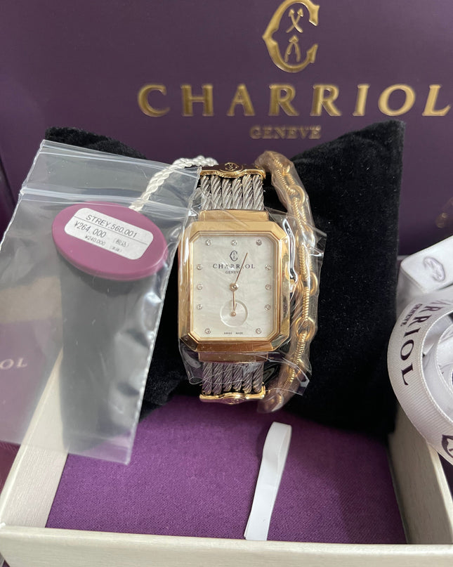 Preloved Authentic Charriol St-Tropez Ladies Watch — Two-Tone Silver Cable & Gold