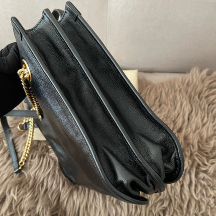 Preloved Authentic Rank A Gucci Horsebit 1955 tote bag in black leather