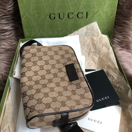 Preloved Gucci Waist Belt Bag GG Canvas