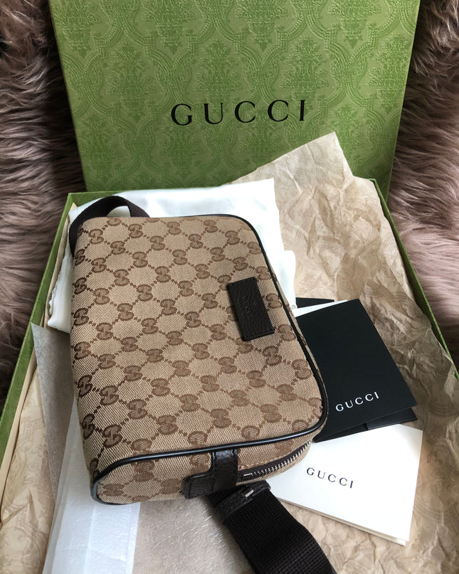 Preloved Gucci Waist Belt Bag GG Canvas