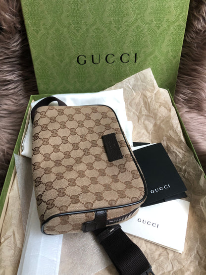 Preloved Gucci Waist Belt Bag GG Canvas