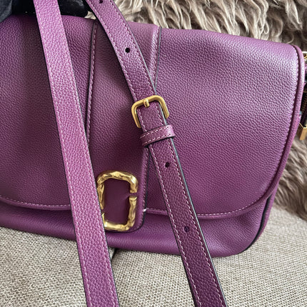 Preloved Authentic Marc Jacobs Interlock Saddle Bag in Plum