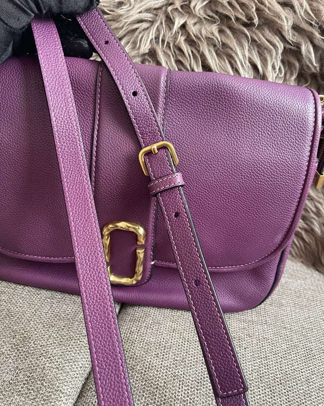 Preloved Authentic Marc Jacobs Interlock Saddle Bag in Plum