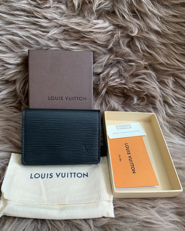 Louis Vuitton Epi Epi Leather Card Case Black
