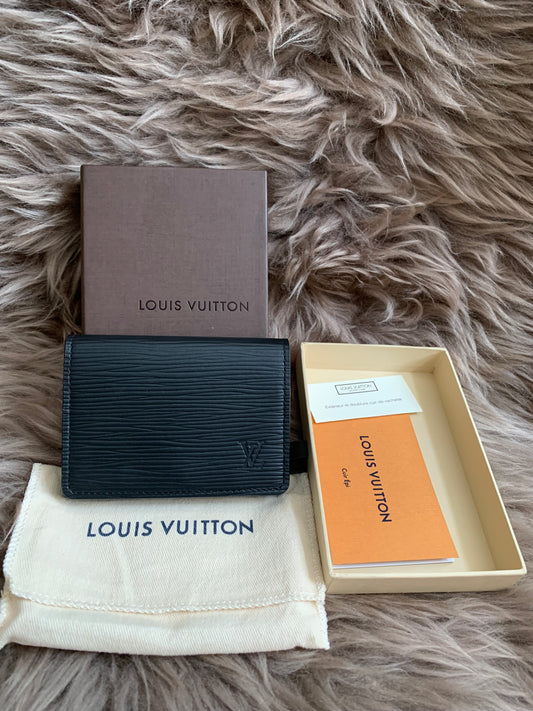 Louis Vuitton Epi Epi Leather Card Case Black