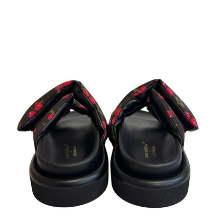 Preloved Authentic LOUIS VUITTON Louis Vuitton Pool Pillow, Takashi Murakami Monogram Cherry Mules, Black, Women's