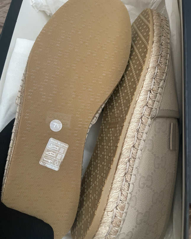 Authentic Preloved Gucci Cream Canvas Espadrilles for men sz 7.5
