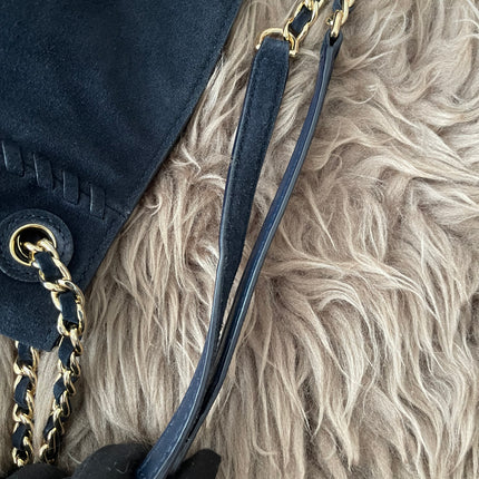 Authentic Preloved Tory Burch Marion Suede Tote