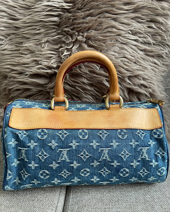 Preloved Authentic Louis Vuitton Neo Speedy Monogram Denim Handbag