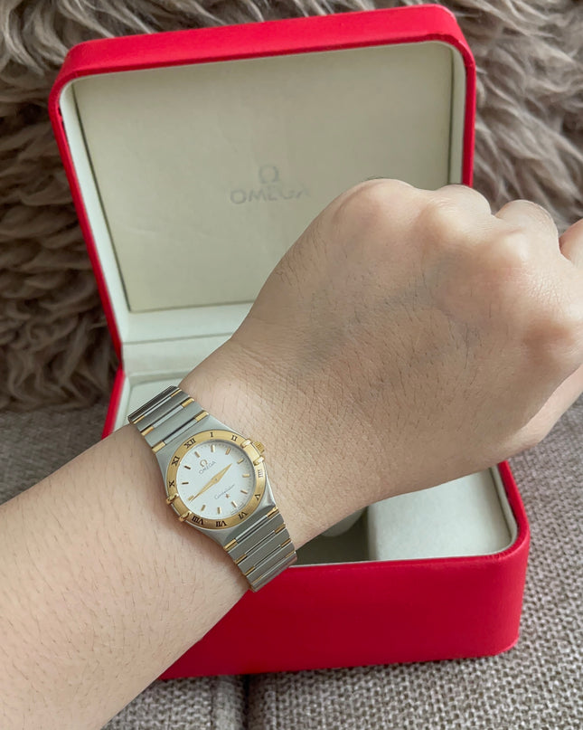 Preloved Authentic Omega Constellation 22.5 mm, Steel - Yellow Gold on Steel - Gold Full Bar