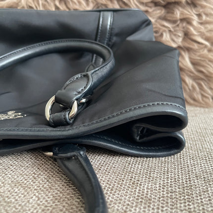 Preloved Authentic Prada Tessuto Nylon Tote Bag Black with Crossbody Strap
