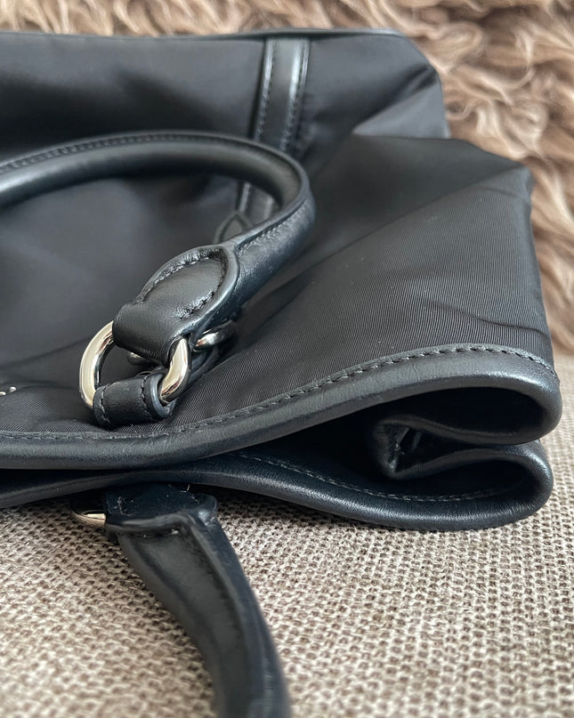 Preloved Authentic Prada Tessuto Nylon Tote Bag Black with Crossbody Strap