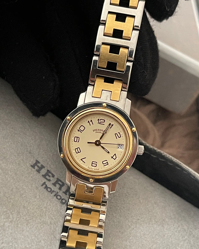 Preloved Authentic Hermès Clipper Watch (2-Tone)