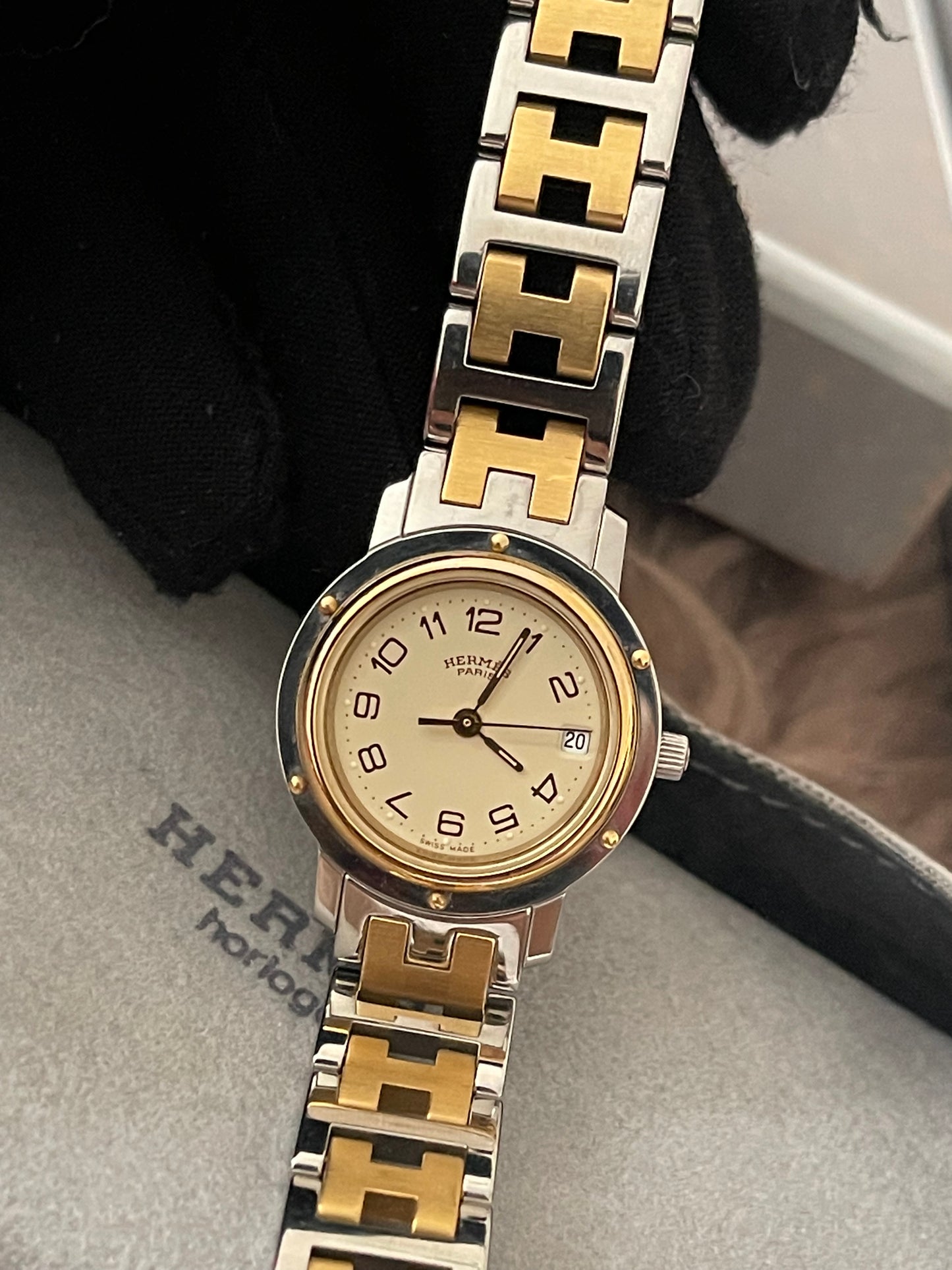 Preloved Authentic Hermès Clipper Watch (2-Tone)