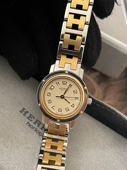 Preloved Authentic Hermès Clipper Watch (2-Tone)