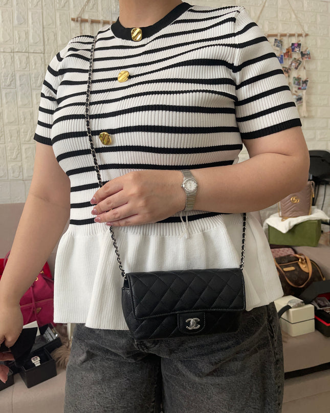 Preloved Authentic Chanel Glasses Case with Chain