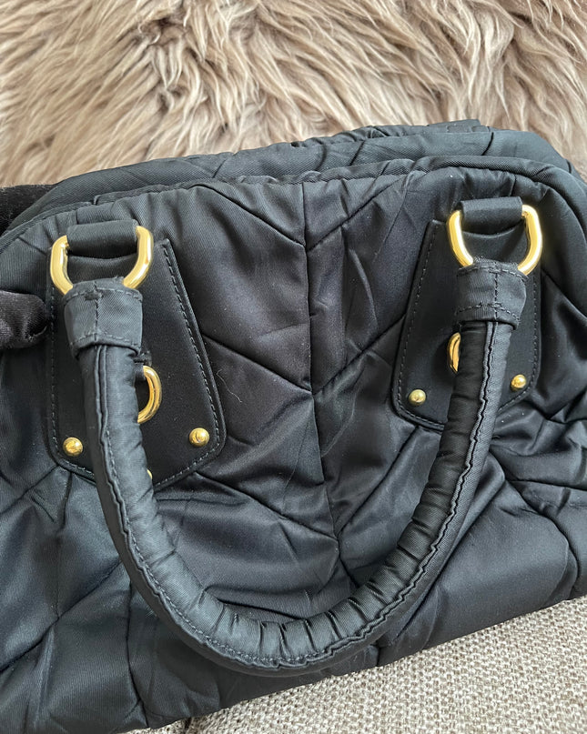Preloved Authentic Prada Quilted Nylon Tessuto Bomber Bag – Black