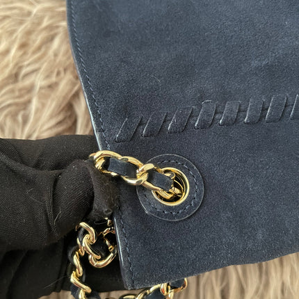 Authentic Preloved Tory Burch Marion Suede Tote