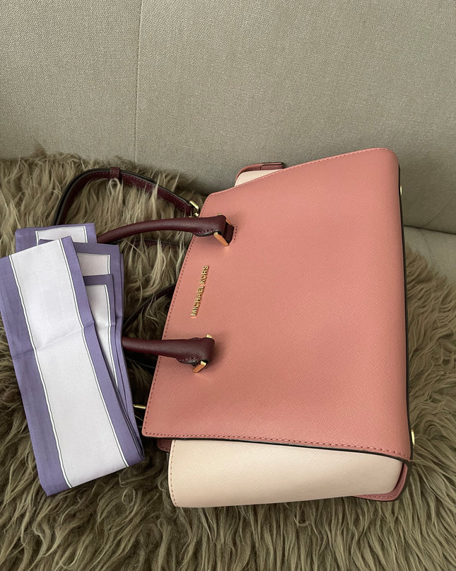 Preloved Authentic Michael Kors Selma Saffiano Leather Medium Satchel