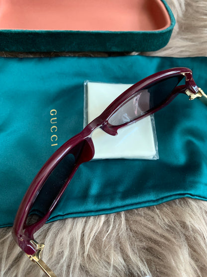 Gucci Burgundy/Black GG00765 Butterfly Sunglasses