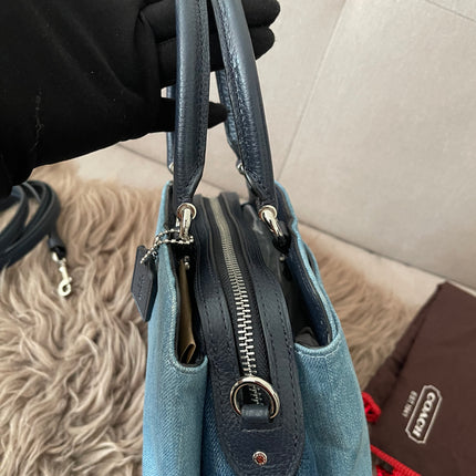 Authentic Preloved Coach Mini Lillie Carryall (Denim Multi)