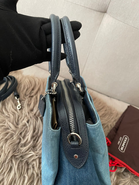 Authentic Preloved Coach Mini Lillie Carryall (Denim Multi)