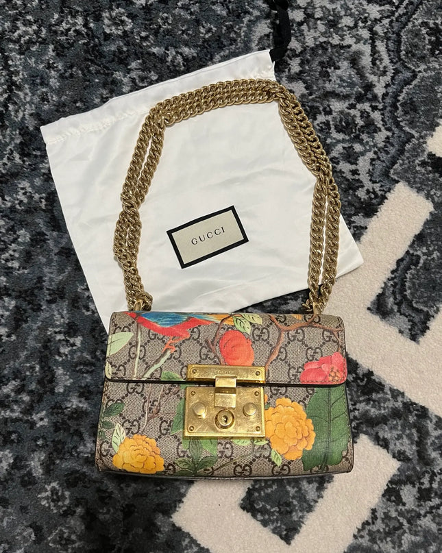 Preloved Authentic Gucci GG Supreme Small Tian Padlock Bag