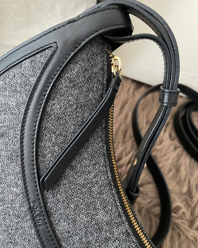 Preloved Authentic Polène Numéro Dix Grained Black Edition Calfskin