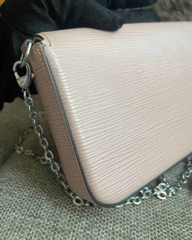 Preloved Authentic Louis Vuitton Felicie Pochette Epi Leather Rose Ballerine