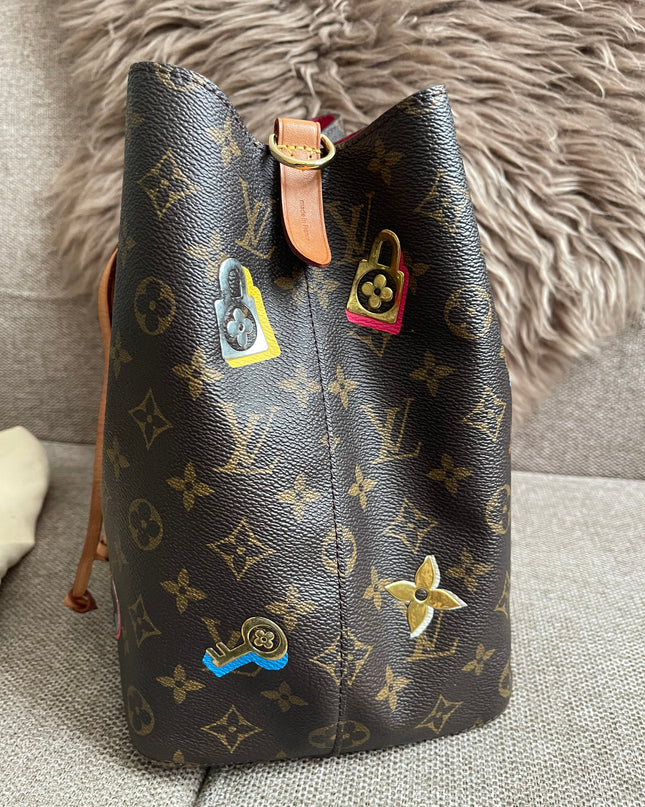 Preloved Authentic Louis Vuitton NéoNoé BB — Monogram Love Lock (Limited Edition)