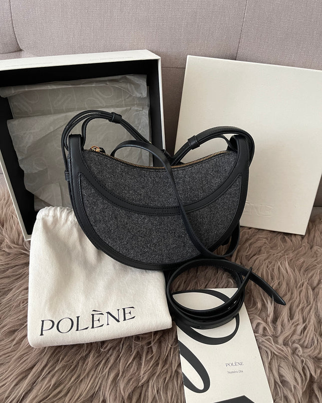 Preloved Authentic Polène Numéro Dix Grained Black Edition Calfskin