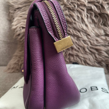 Preloved Authentic Marc Jacobs Interlock Saddle Bag in Plum