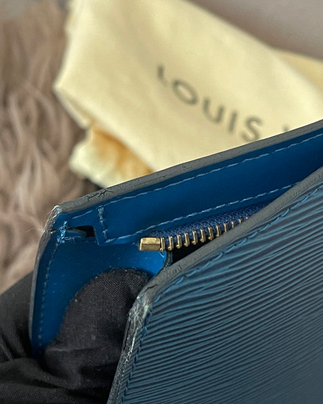 Preloved Authentic Louis Vuitton Saint Jacques bag in blue Epi leather