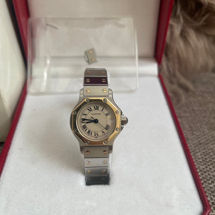 Preloved Authentic Cartier Santos Octagon — Two-Tone Steel & 18k Gold