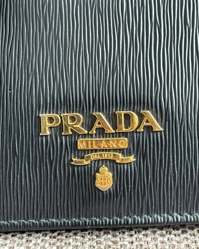 Preloved Authentic Prada Portafoglio Verticale Piccolo Small Vertical Wallet